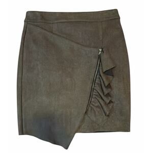 Anthropologie Sunday In Brooklyn Olive Green Skirt Size Small Ruffle